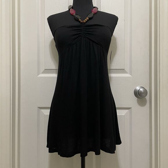 Vintage B Sharp Halter Tube Top Black Beaded Necklace‎ USA Made Large NWT Y2K - Picture 2 of 9